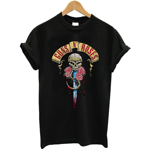 Guns N Roses Skull Dagger Logo Tshirt