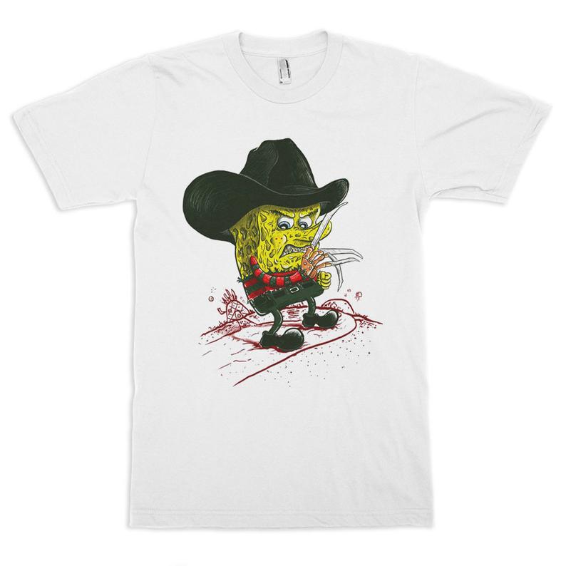 Spongebob Freddy Krueger Art T-shirt - Americanteeshop.com Spongebob 